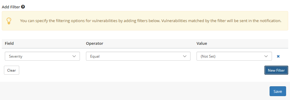 Filtering Support for New Notifications