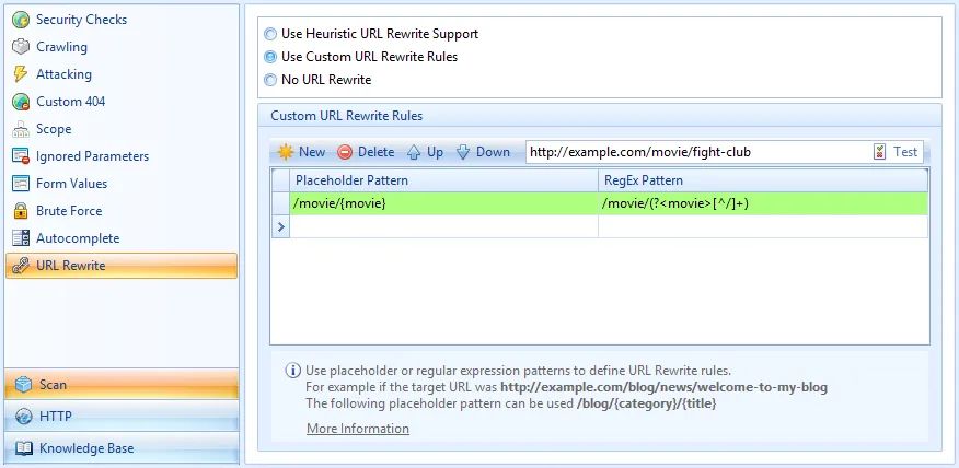 Configuring URL rewrite rules in Netsparker Web Application Security Scanner is as easy as ABC