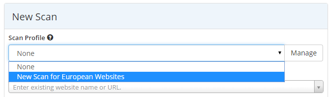 Loading a saved scan profile in Netsparker Enterprise