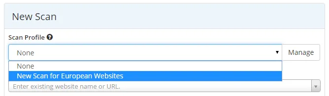 Loading a saved scan profile in Netsparker Enterprise