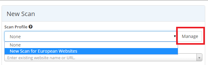 Saving the scan settings as a Scan Profile in Netsparker Enterprise