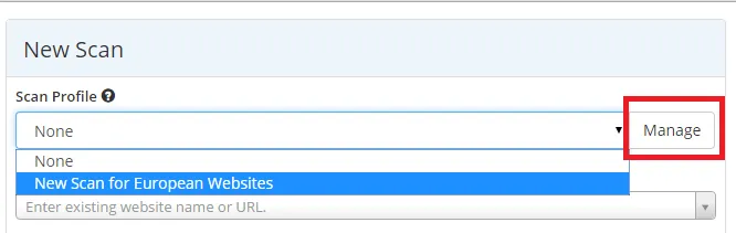 Saving the scan settings as a Scan Profile in Netsparker Enterprise