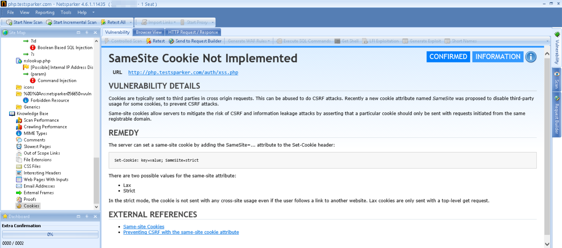 Netsparker identified a cookie that does not use the Same-Site attribute
