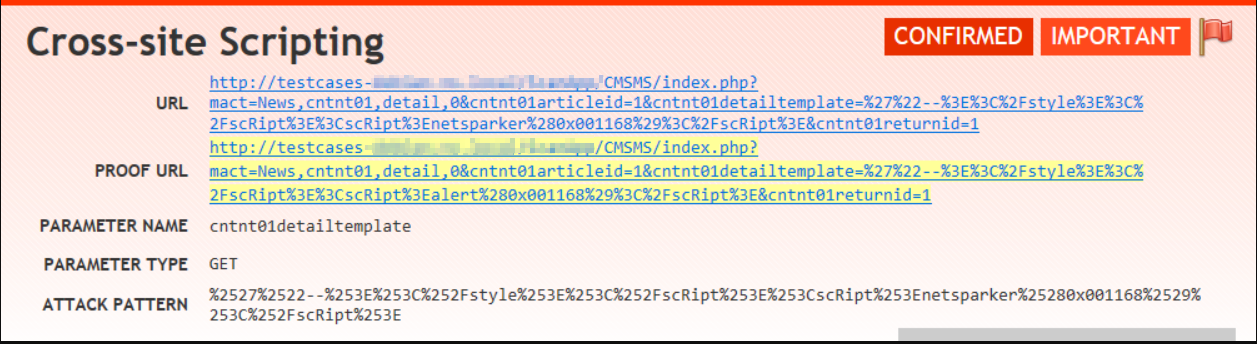 XSS vulnerability