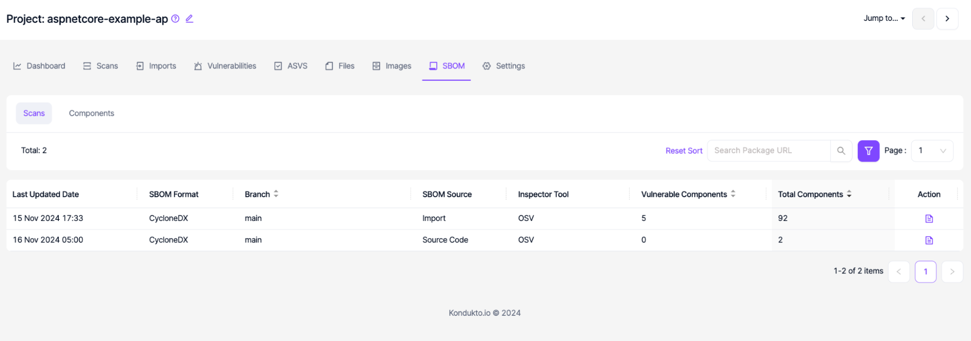 Screenshot of the Kondukto Platform