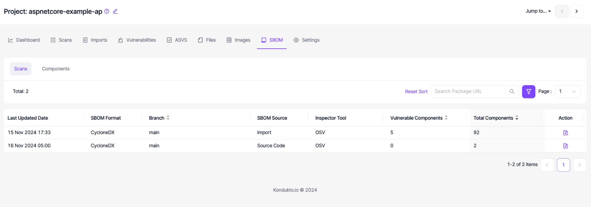Screenshot of the Kondukto Platform