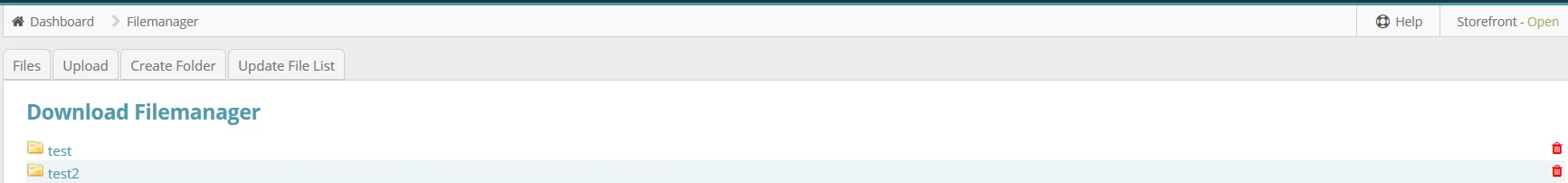 The Filemanage in CubeCart.