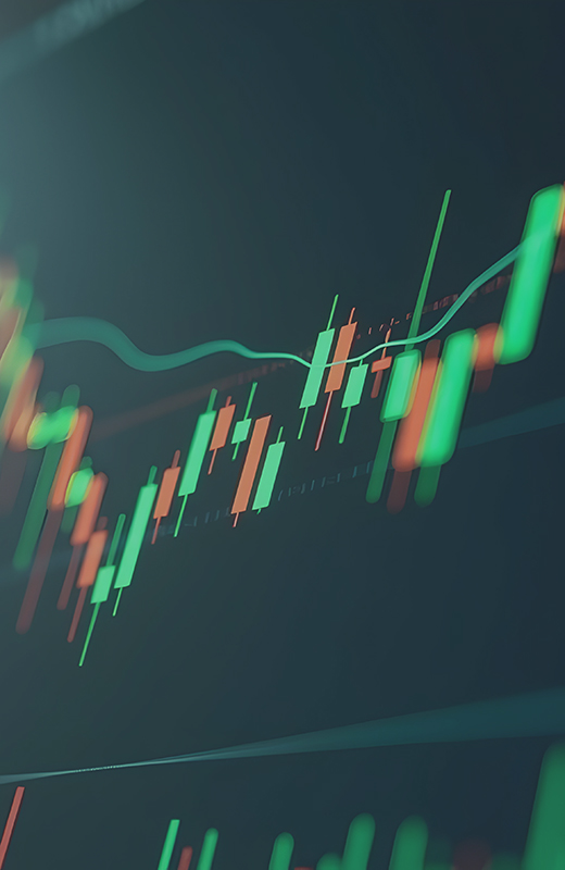 A close up of a stock chart on a computer screen.