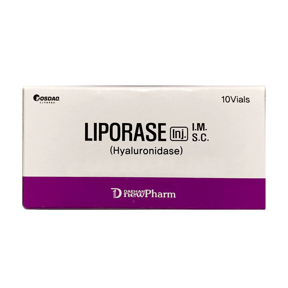 Aesthetic medicine packaging for Liporase hyaluronidase injection vials