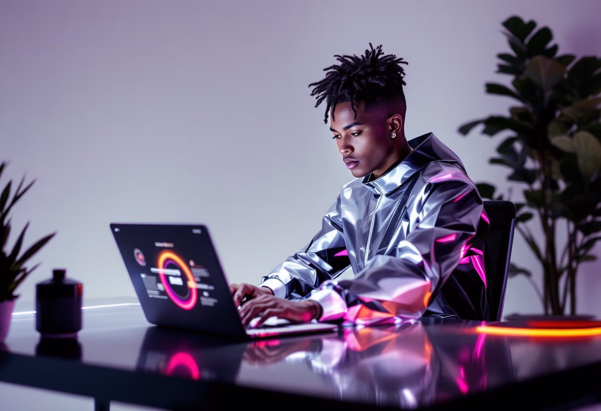 image of an individual using productivity software