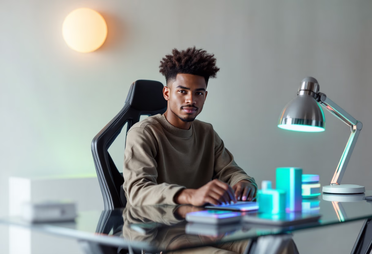 image of entrepreneur working at desk