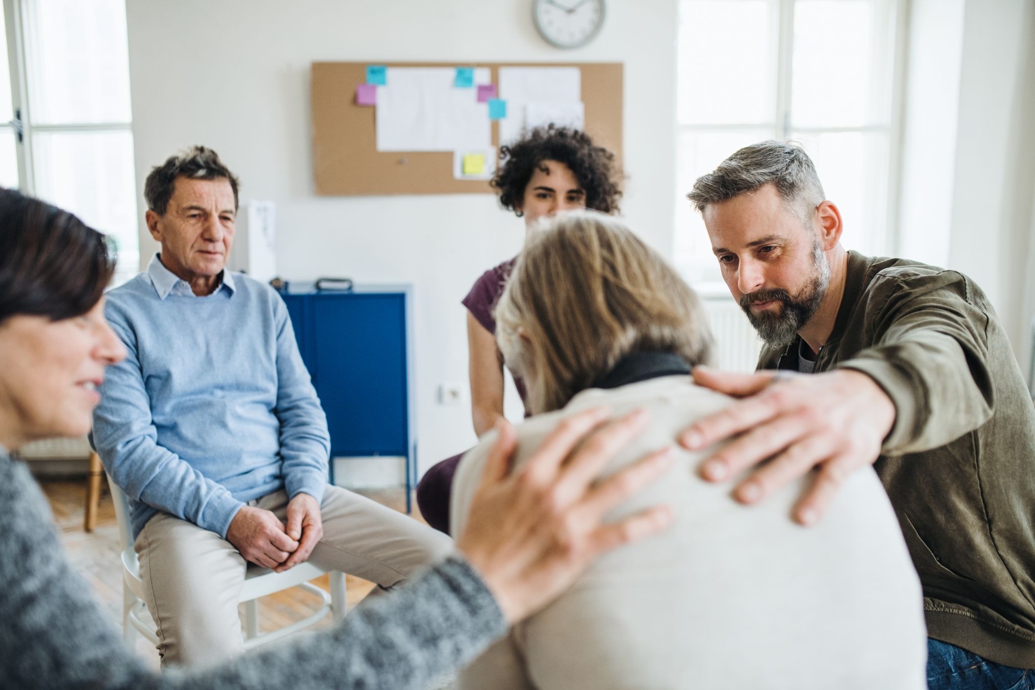 group mental health support session early detection crisis counseling