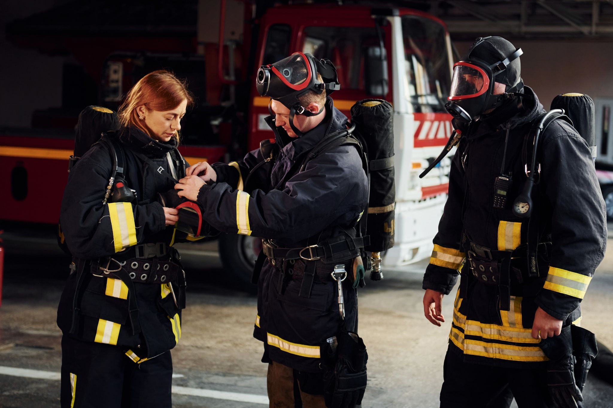 First responders in high-stress workforce preparing for emergency response