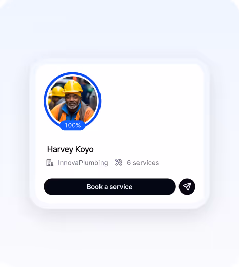 An image of our AI powered marketplace displaying the profile of a vetted pro