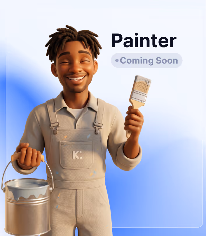 Smiling plumber in dark uniform and cap pointing upward with his right index finger against a blue background, labeled Elton J., Registered Plumber.