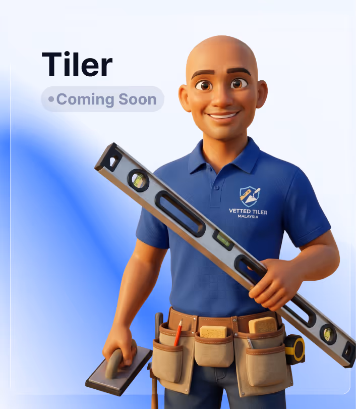 Side profile of a smiling handyman in a blue hard hat and checkered shirt holding a hammer, with a label reading 'Lukas R. Verified Handyman'.