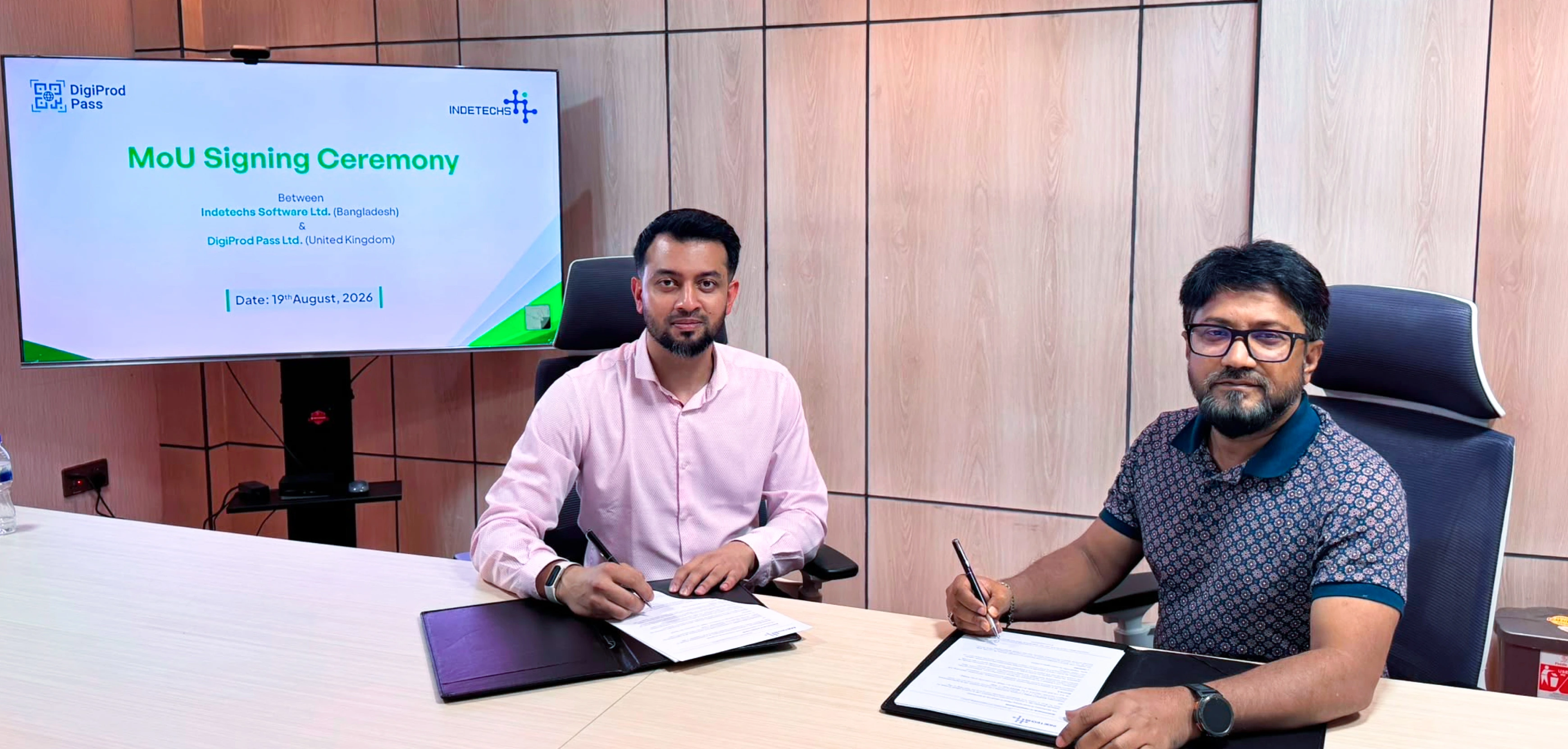 A featured image of DigiProd Pass, Indetechs Sign MoU to Drive Transparency and Sustainable Trade in Bangladesh 