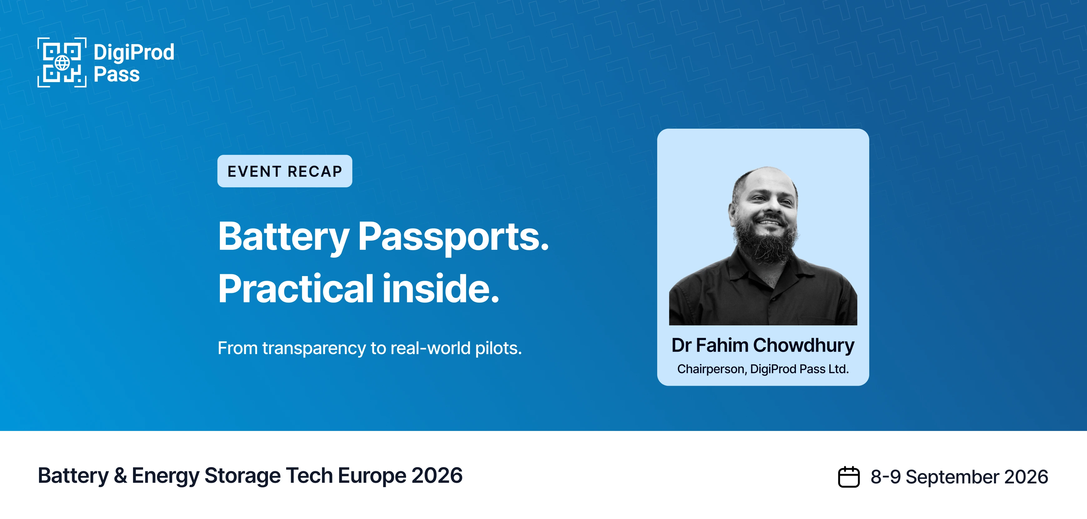 DigiProd Pass at Battery & Energy Storage Tech Europe 2026