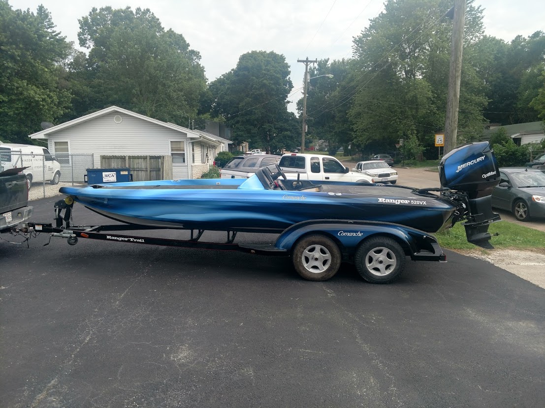 Blue Flame Bass Boat Wrap 