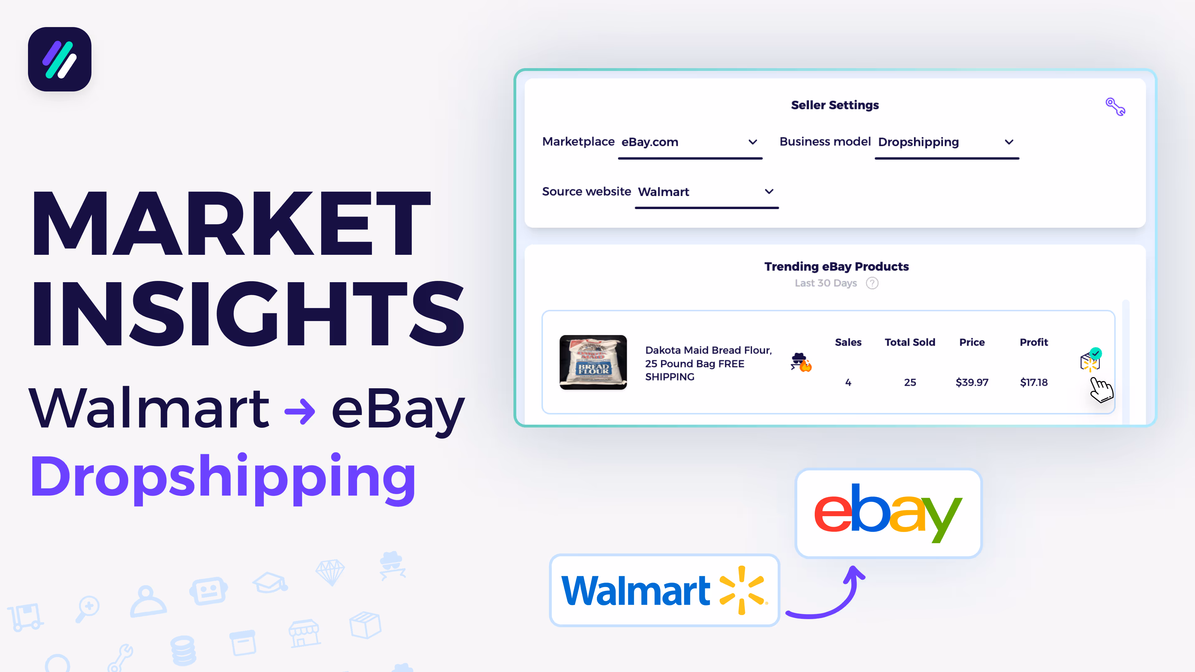 Market insight dashboard tutorial for Walmart to eBay Dropshipping