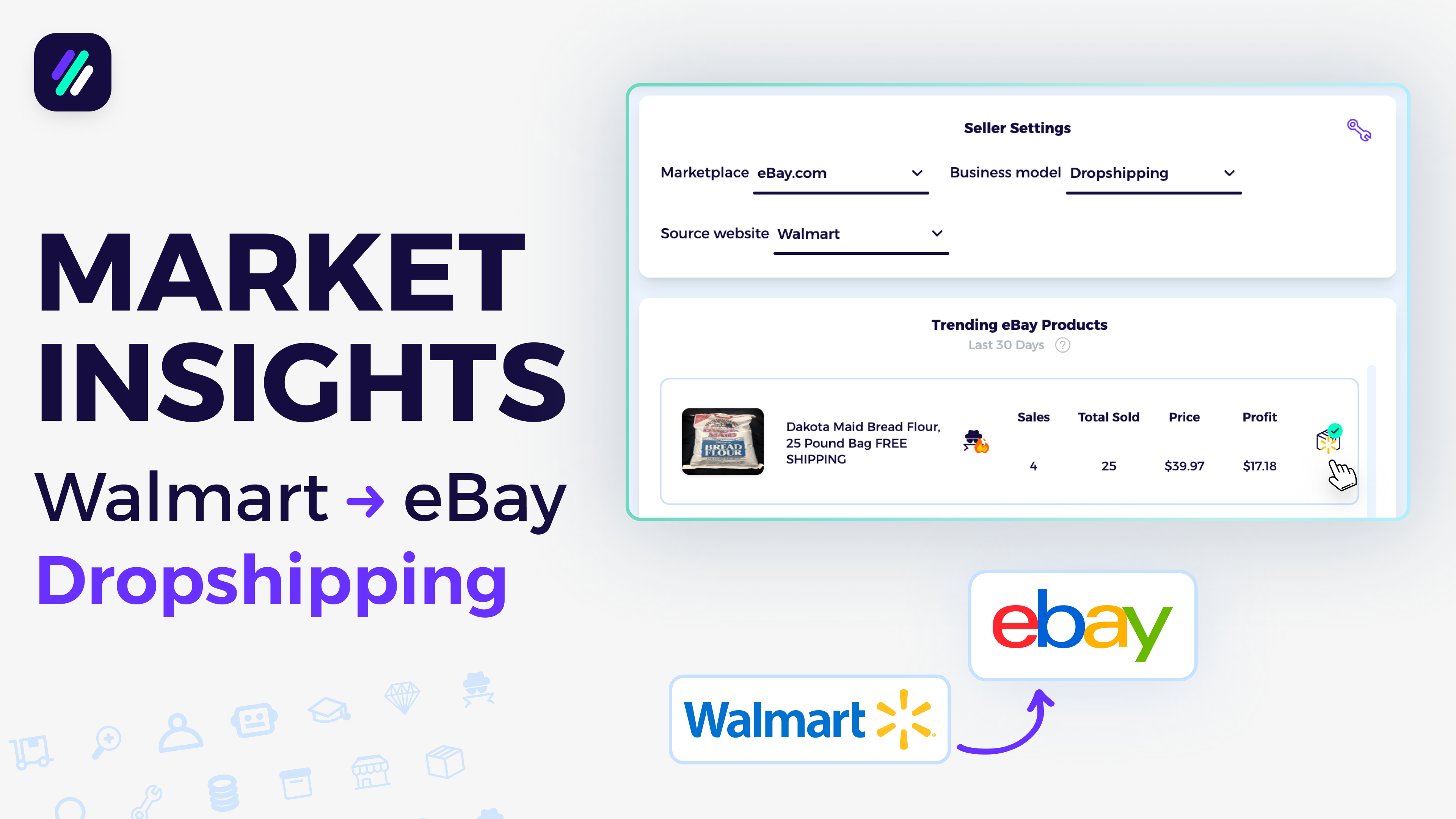 Market insight dashboard tutorial for Walmart to eBay Dropshipping