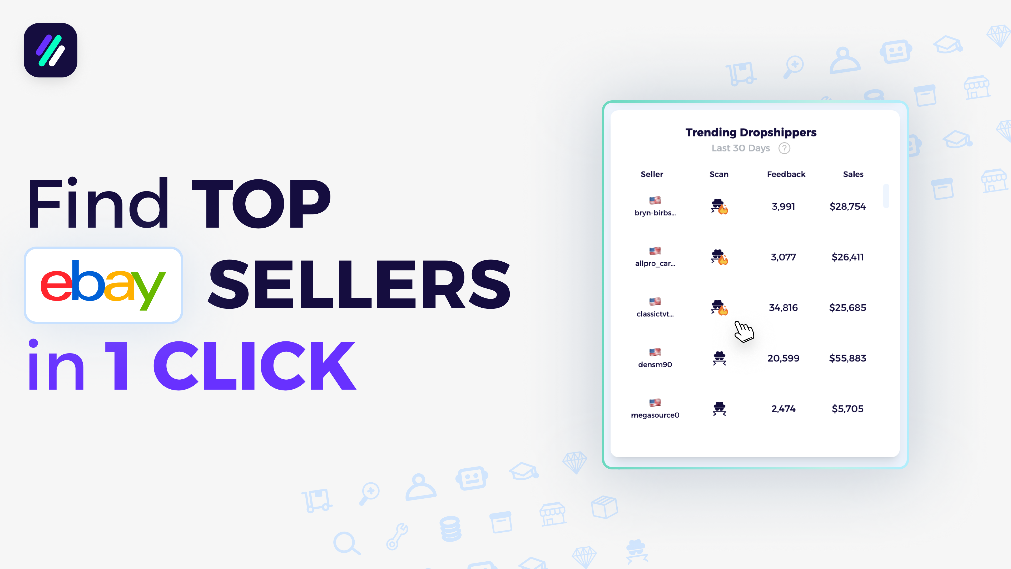 Find the top eBay Sellers in just 1 click | Fast Competitor Research