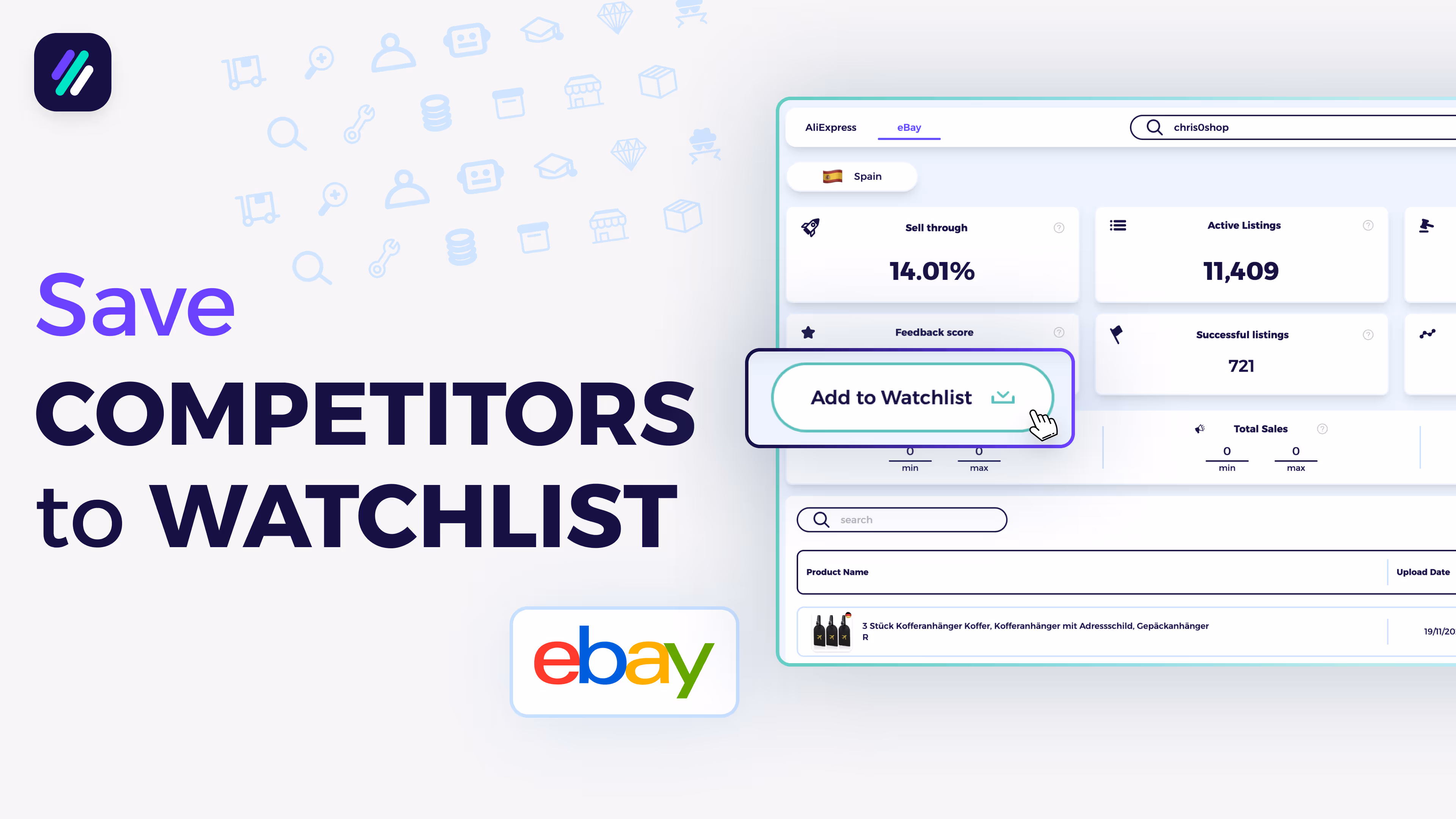 How to save competitor to watchlist tutorial