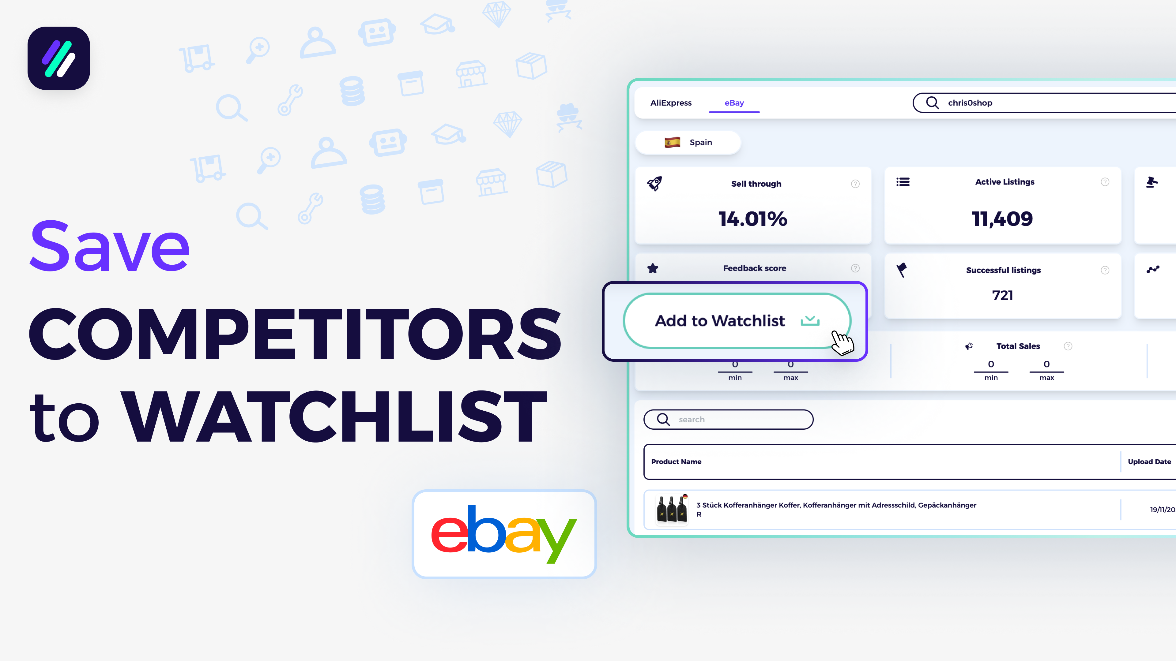 How to save competitor to watchlist tutorial