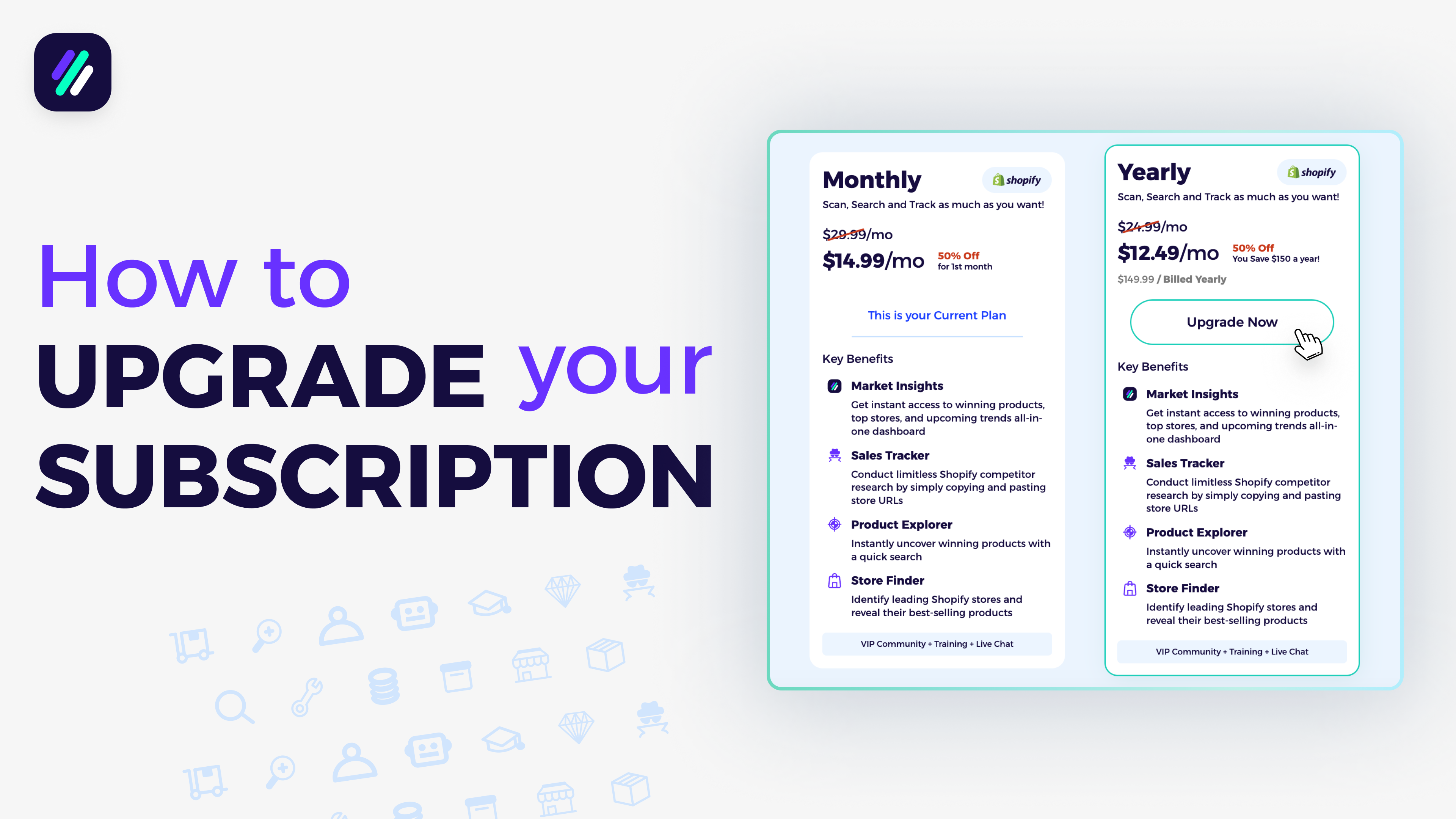 How to upgrade subscription tutorial