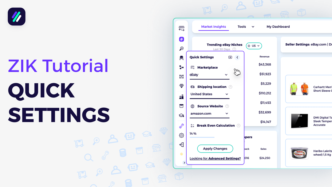 Quick settings tutorial