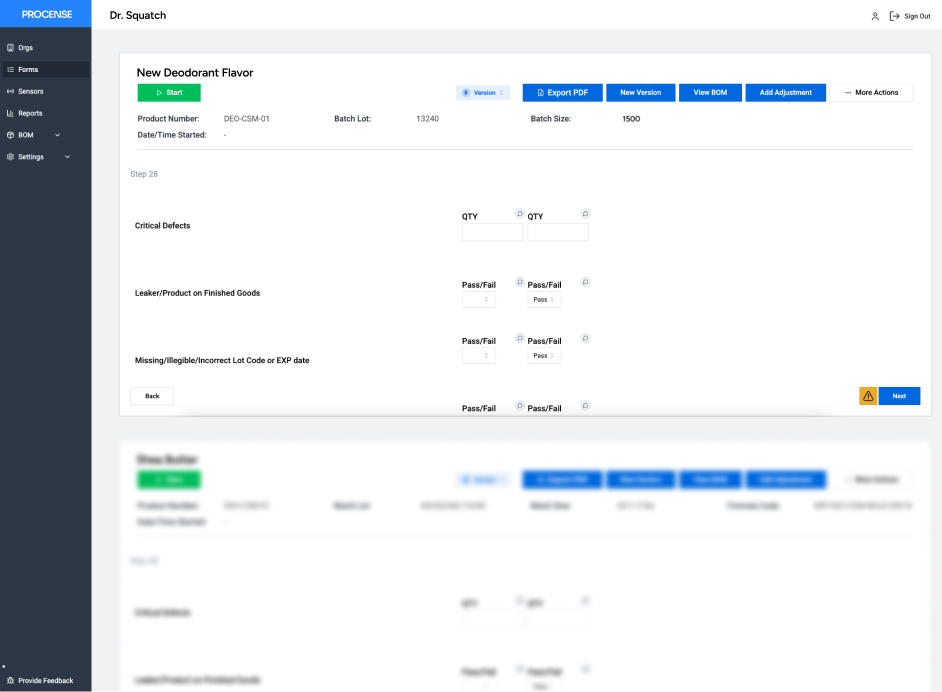 Track batch status and yield in real time