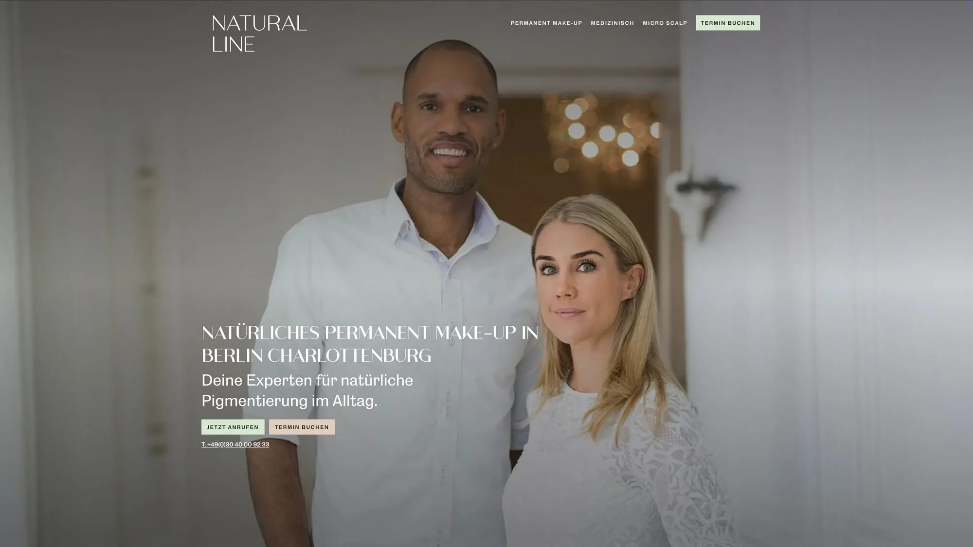 A picture of the website of "Natural Line"