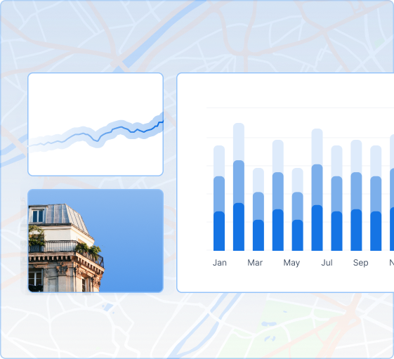 Illustration Pragma Value montrant des graphiques d’évolution et d’actualisation des prix immobiliers, analyse des tendances et estimation basée sur données publiques DVF et INSEE