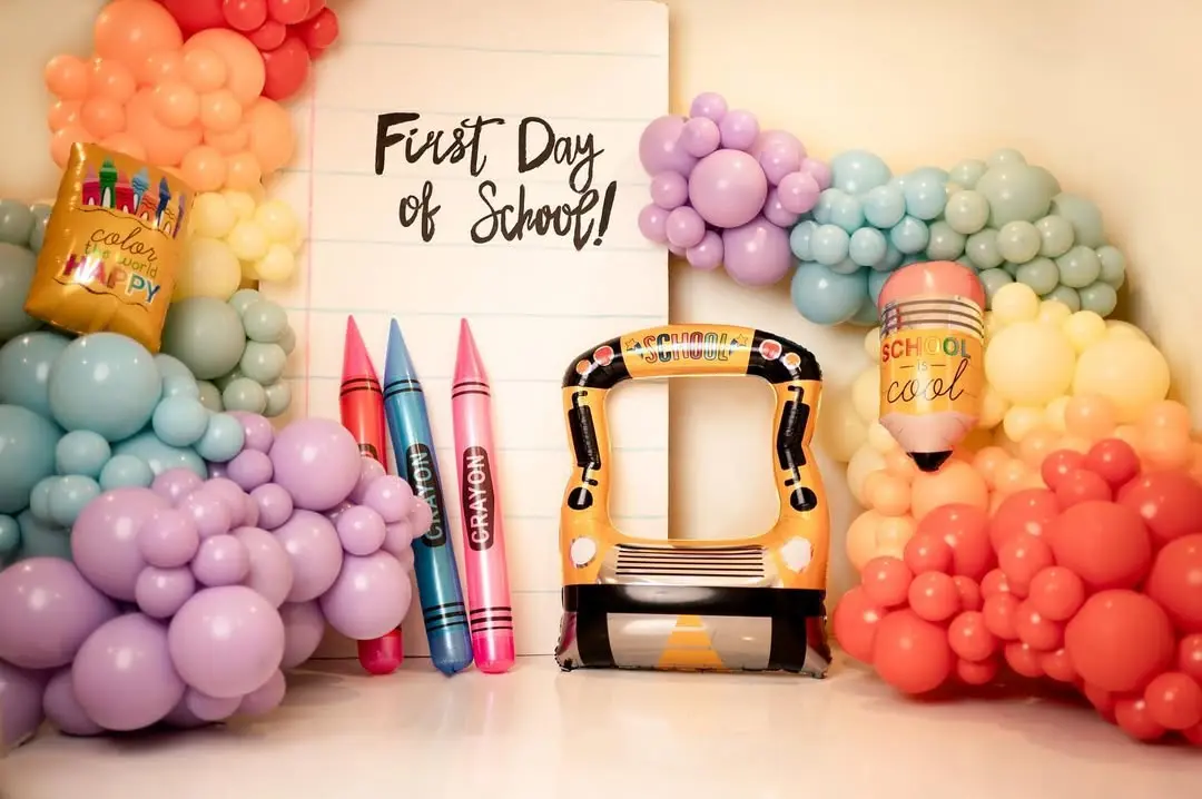 First day of school props and balloons