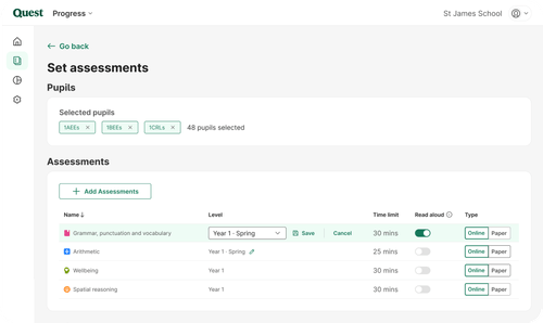 Quest Progress | Instant Assessments & Progress Tracking for Schools