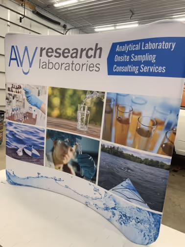 Studio Signs Co. custom AW Research laboratories sign