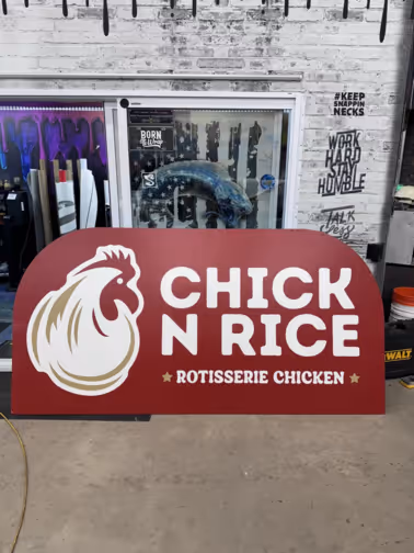 Studio Signs Co. custom Chick N Rice sign