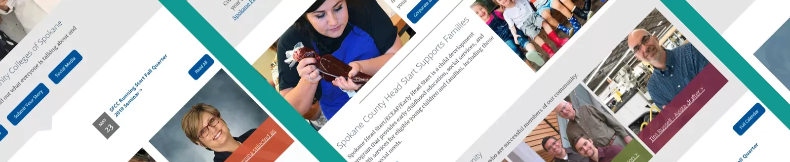 a collage of webpage screenshots of the CCS website