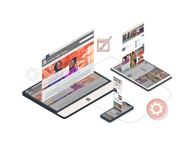 holographic depiction of screens hovering over electronic dvices