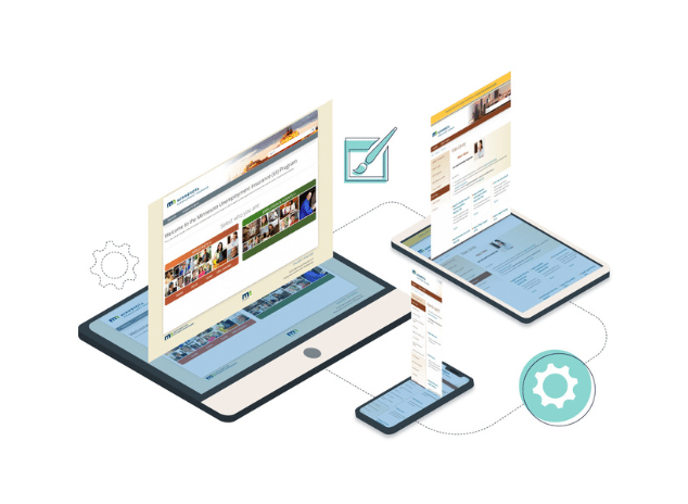 holographic depiction of screens hovering over electronic dvices