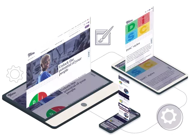 holographic depiction of screens hovering over electronic dvices