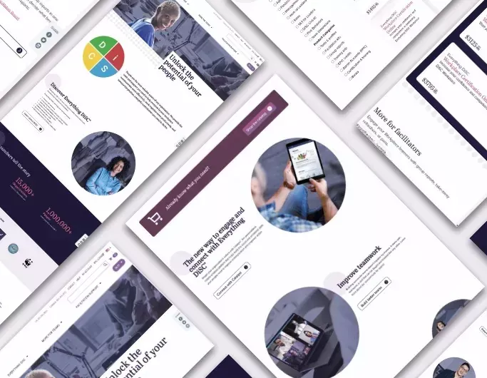 A collage of different images from the DiscProfile website.