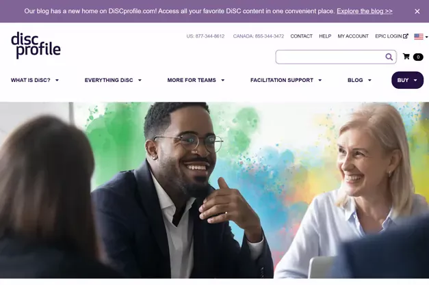 screenshot of DiscProfile home page