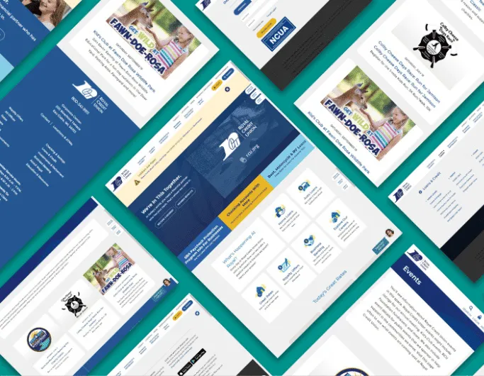 A collage of different images from the Royal Credit Union website.