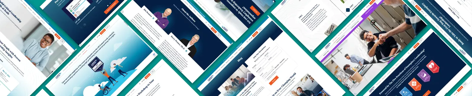 a collage of webpage screenshots of the Wiely website