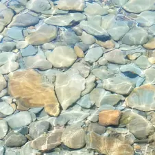 rocks seen through clear water