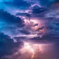 lightning in the clouds
