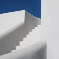 white staircase