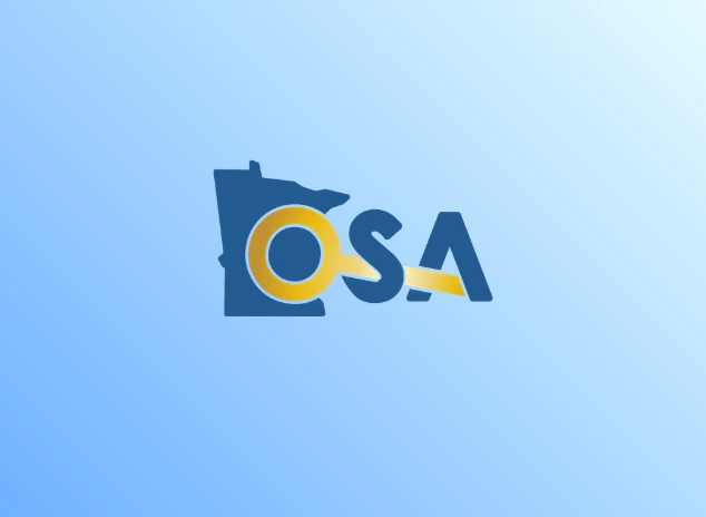 Minnesota Office of the State Auditor logo over a light blue background.
