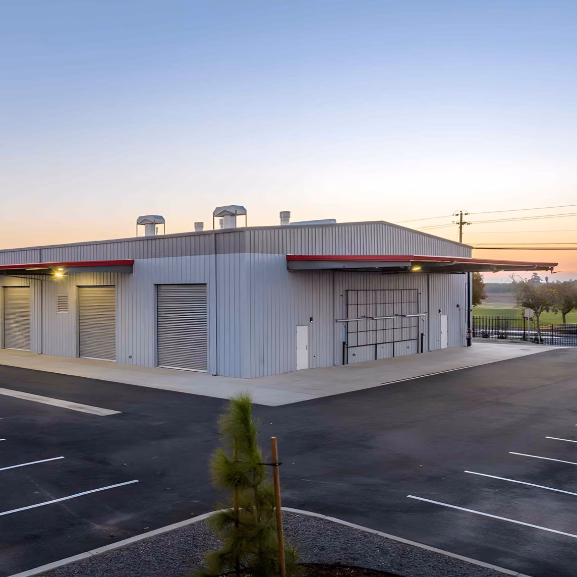 Pre-engineered metal building steel garage in California